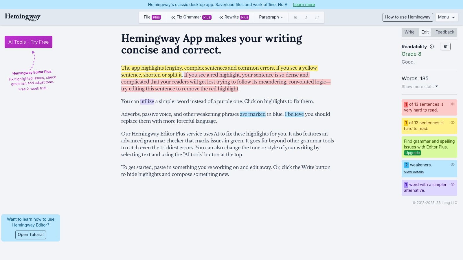 Hemingway Editor