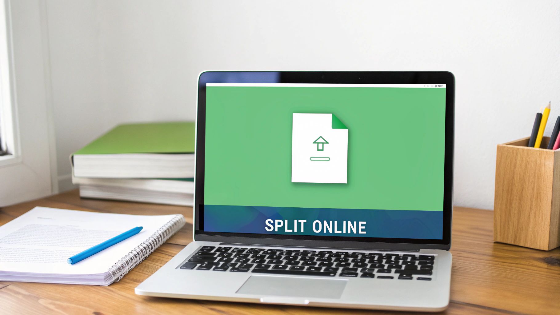 A visual guide showing how to split PDF pages online