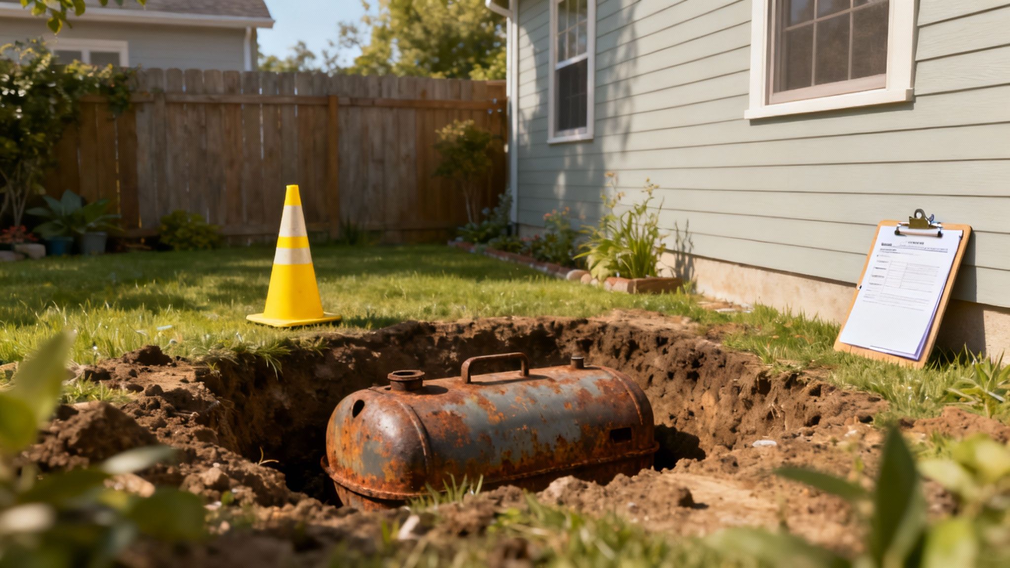 A partially demolished building with exposed pipes and wiring, highlighting hidden complexities.