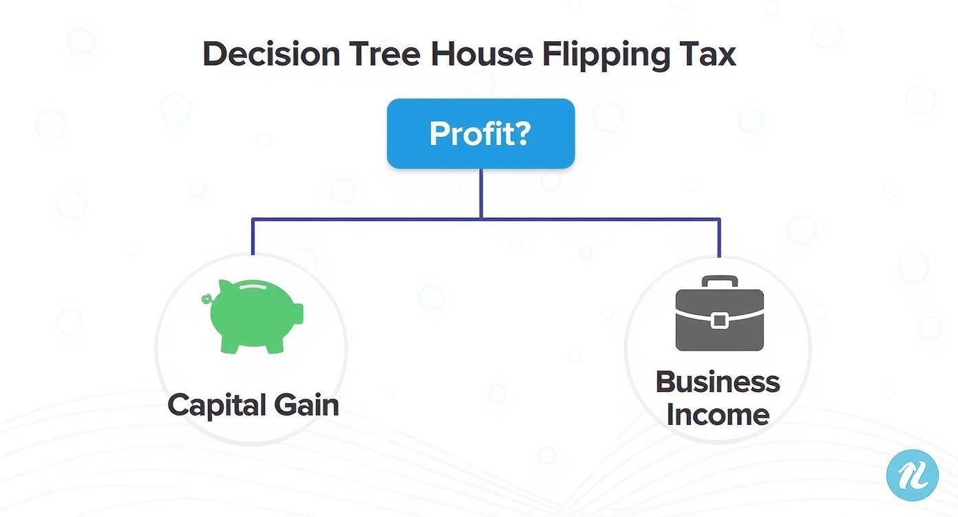 Infographic about taxes for flipping houses