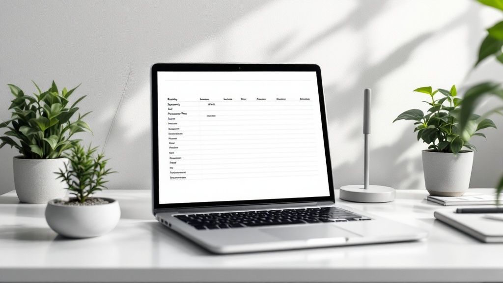 A professional real estate investment analysis spreadsheet on a laptop screen