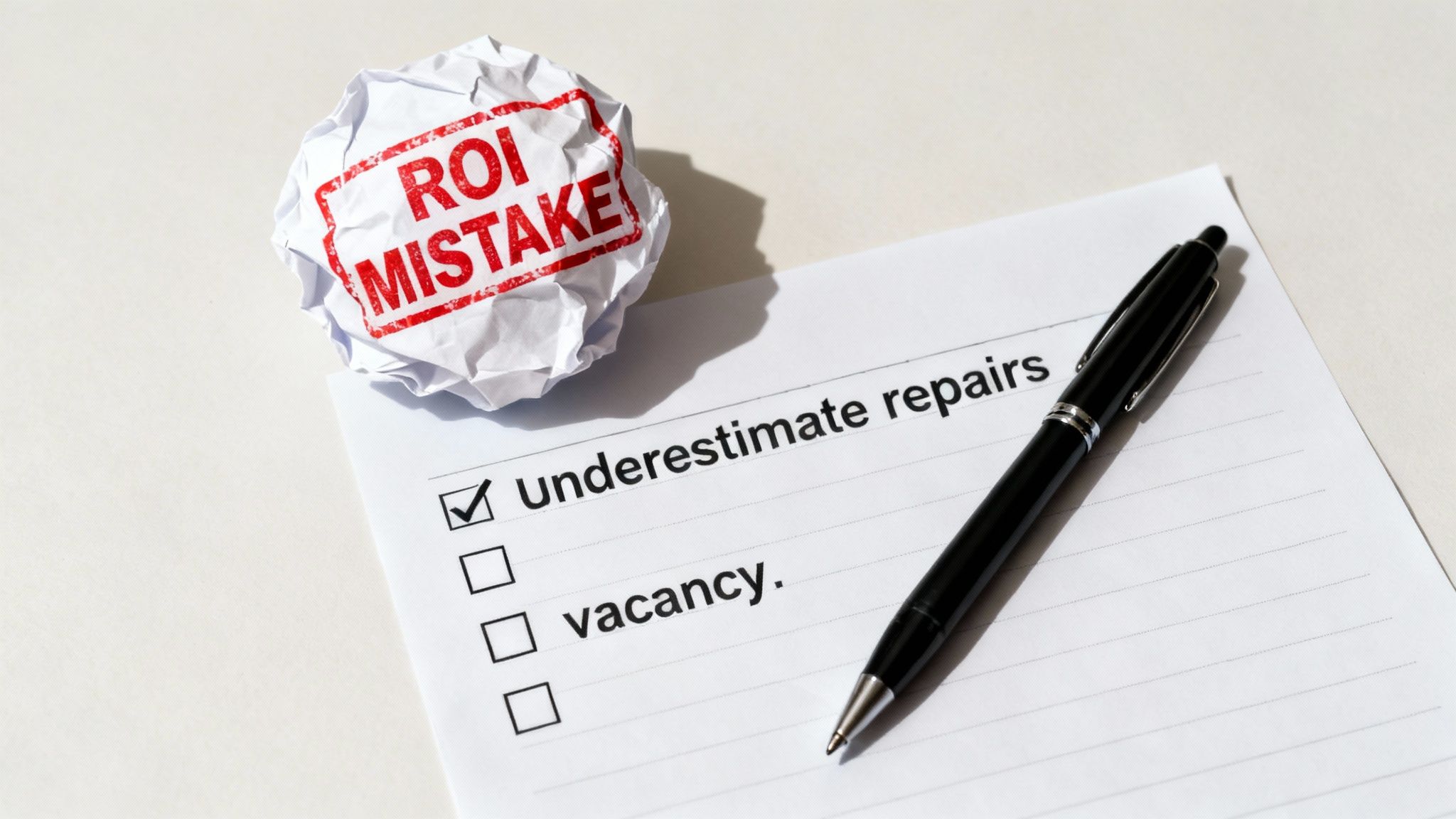 A person's hand pointing out a potential mistake on a financial document with charts and numbers.