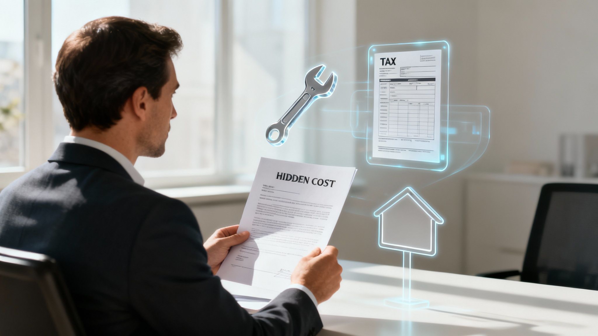 A person's hand pointing out a mistake on a financial document with a red pen.