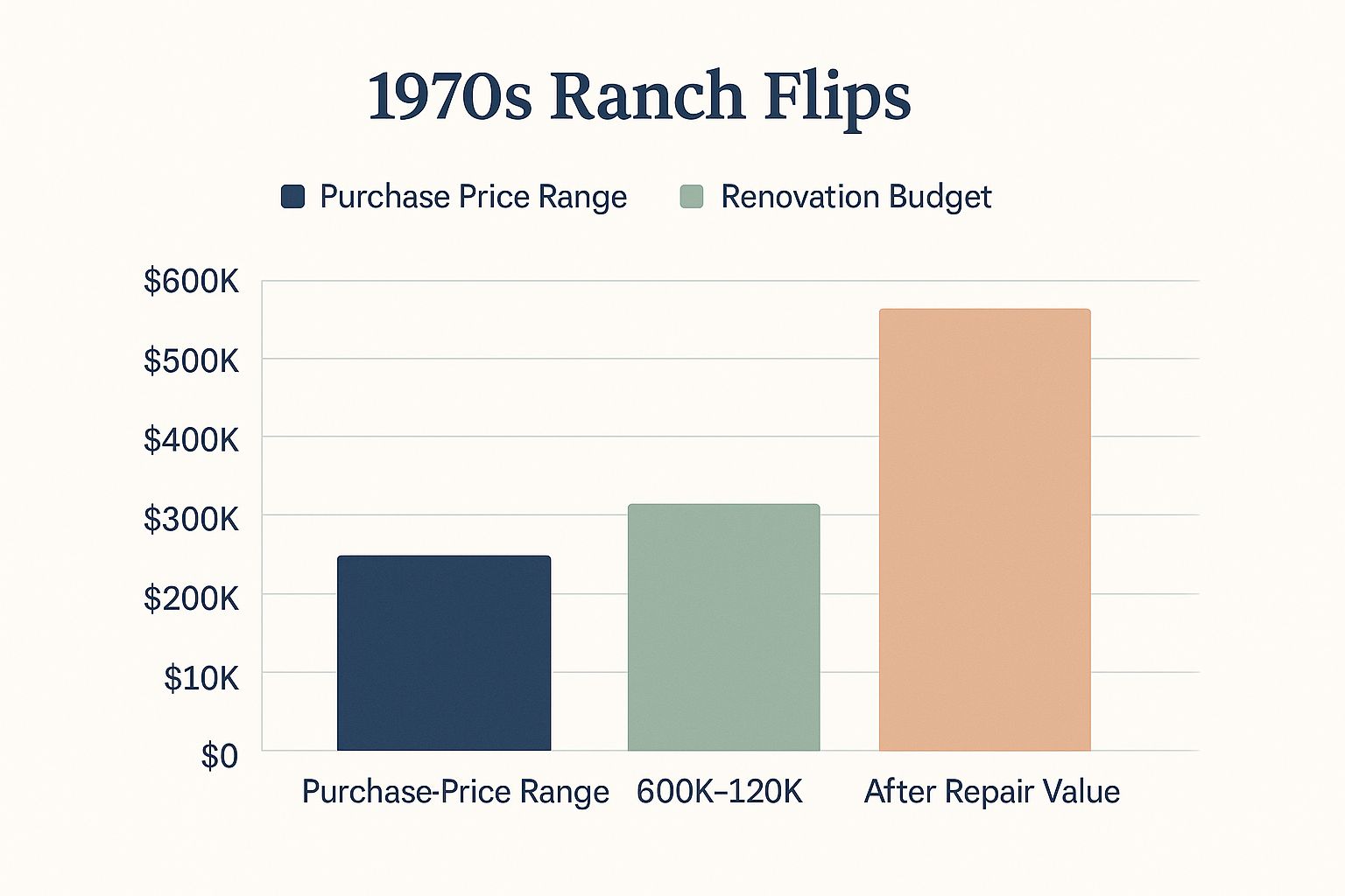 Infographic showing key data about The Dated 1970s Ranch Transformation