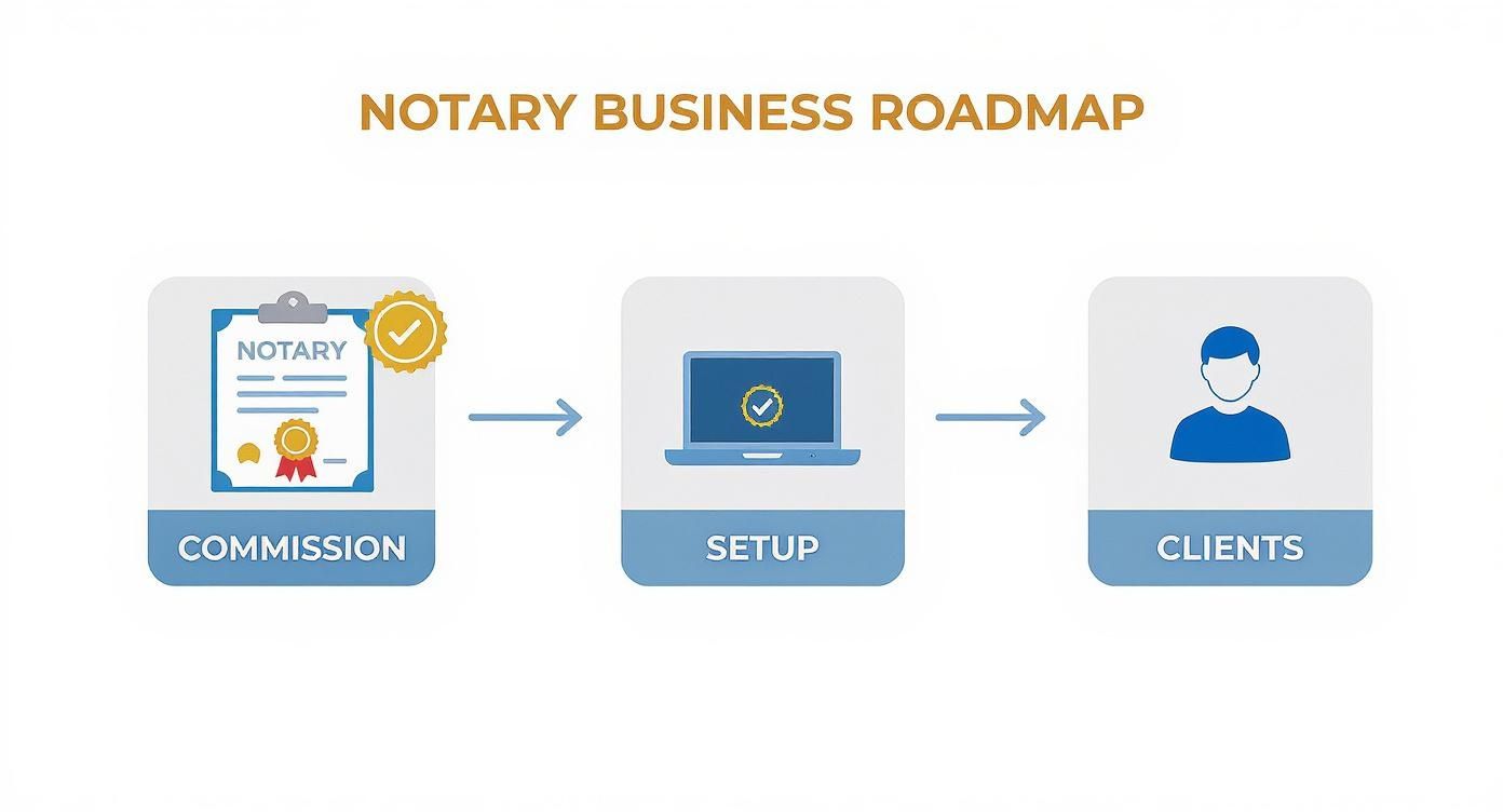 Infographic about how to start a notary business from home