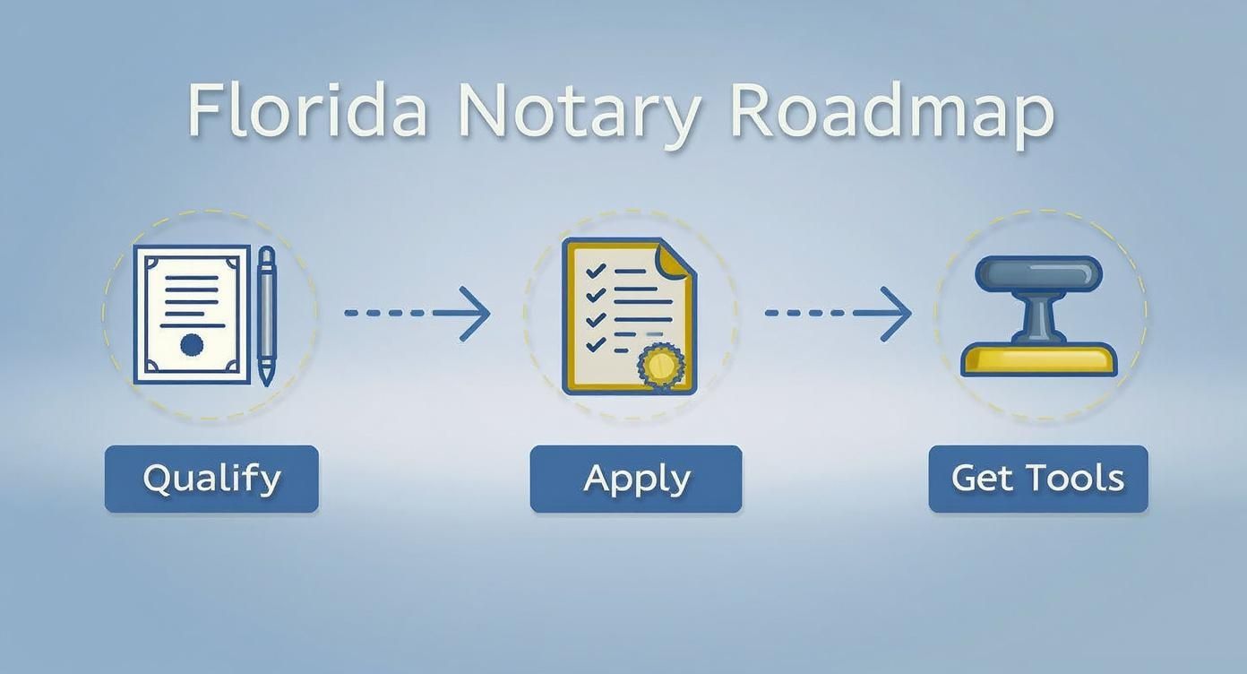 Infographic about how to become a notary in florida