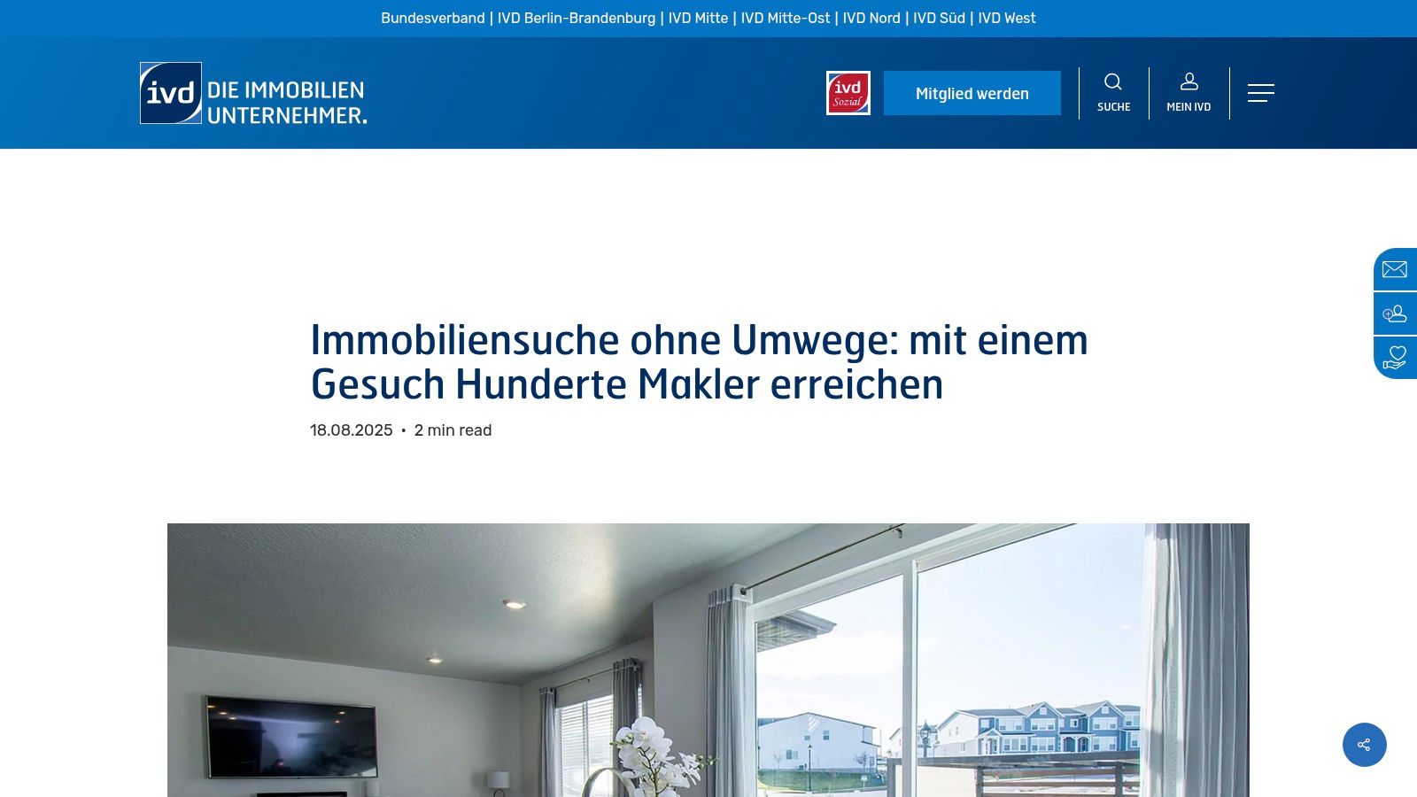 Eine moderne Wohnungseinrichtung, die den qualitativ hochwertigen Immobilienmarkt widerspiegelt, den man über das IVD-Netzwerk in Berlin finden kann.