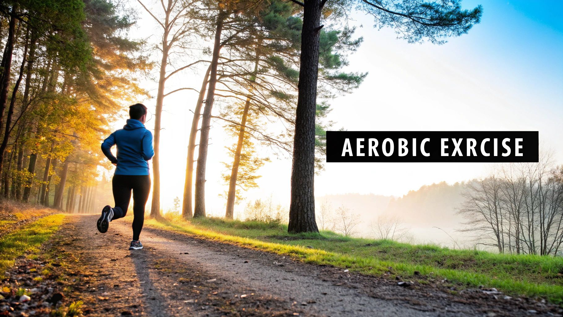 A woman jogging outdoors, representing regular aerobic exercise.
