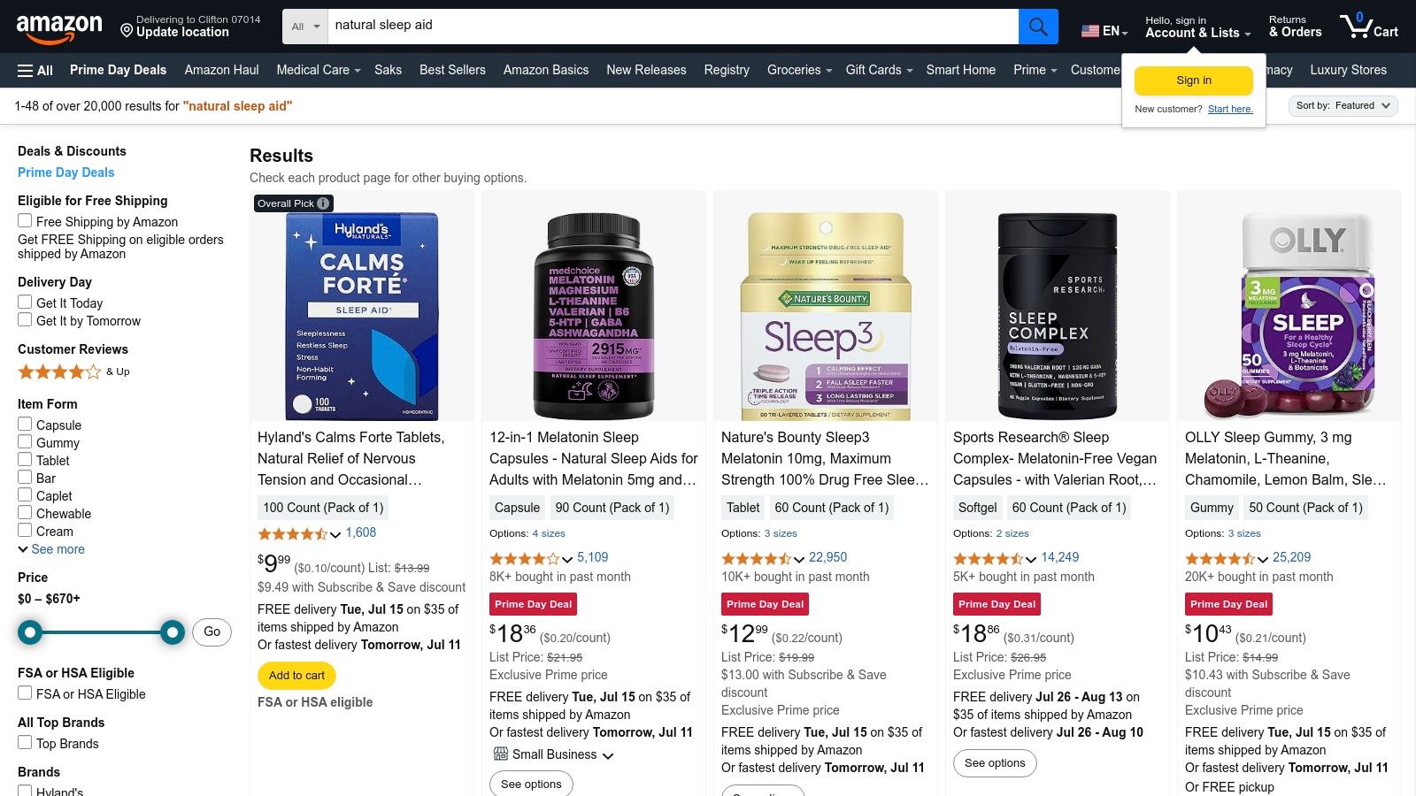 Amazon: Your One-Stop Shop for Sleep Aids