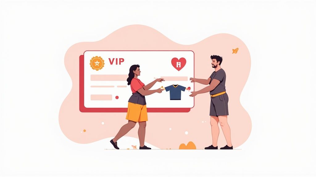 A group of friends laughing and pointing at each other's funny t-shirts