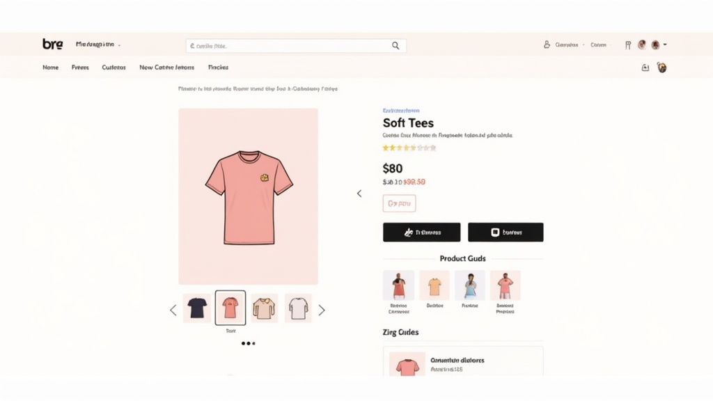 A woman laughing while looking at her phone, wearing a funny t-shirt from Laugh Riot Tees.