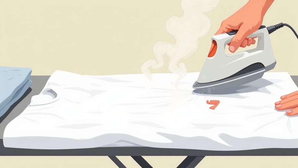 Using Steam and Iron on a Cotton Shirt