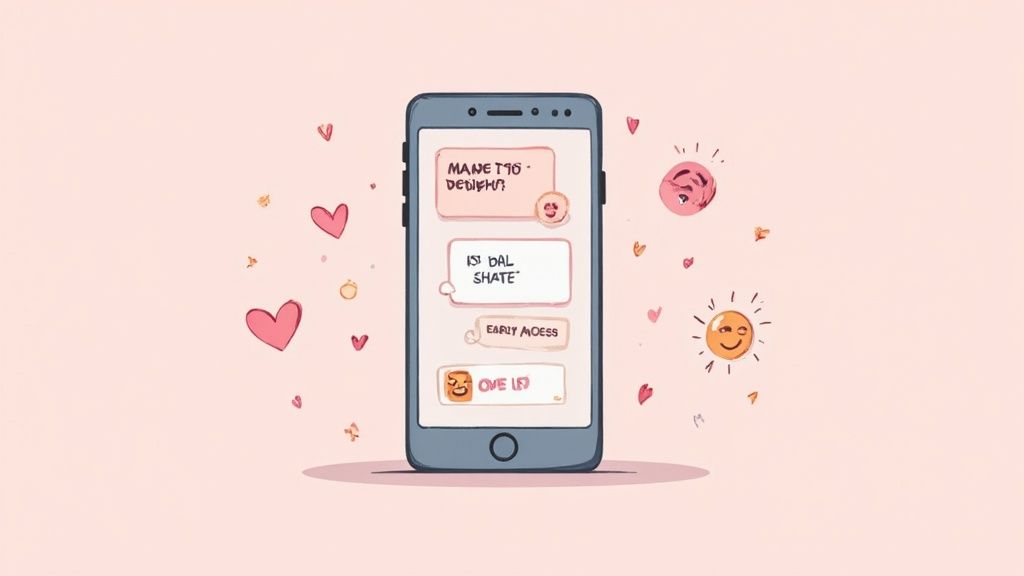 A group of friends laughing together while looking at a smartphone