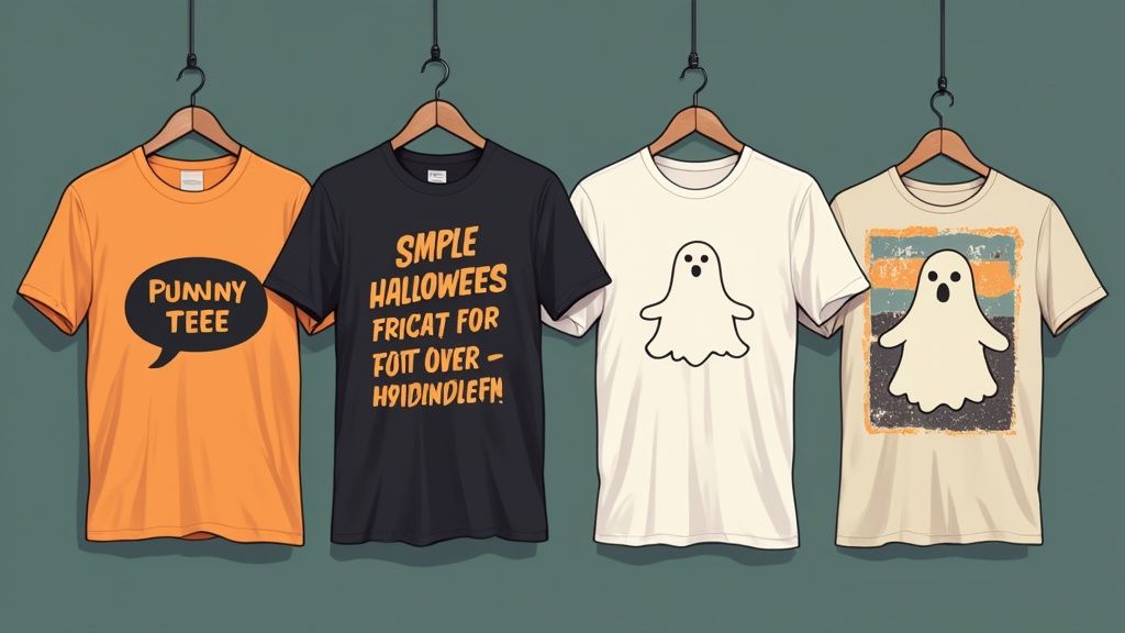 Spooky shirt lineup