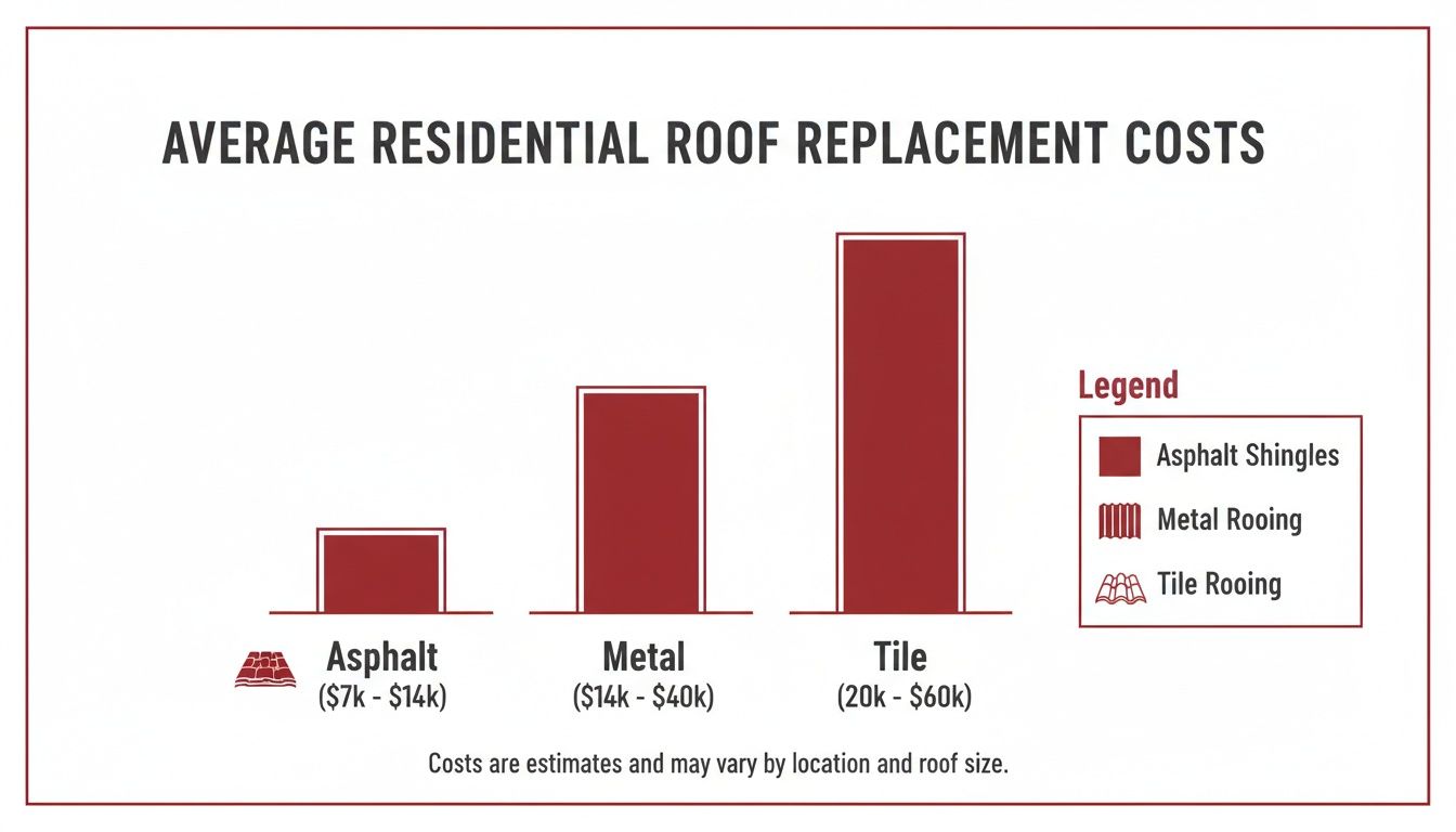 Infographic about cost of new roof texas