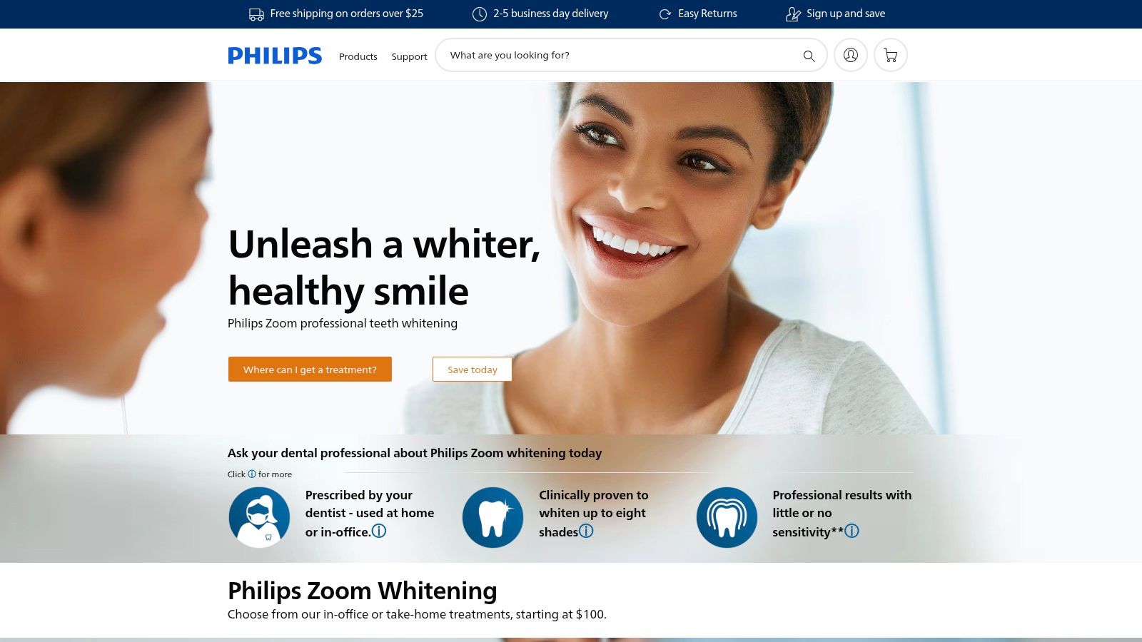 Philips Zoom Whitening (Philips USA teeth whitening site)