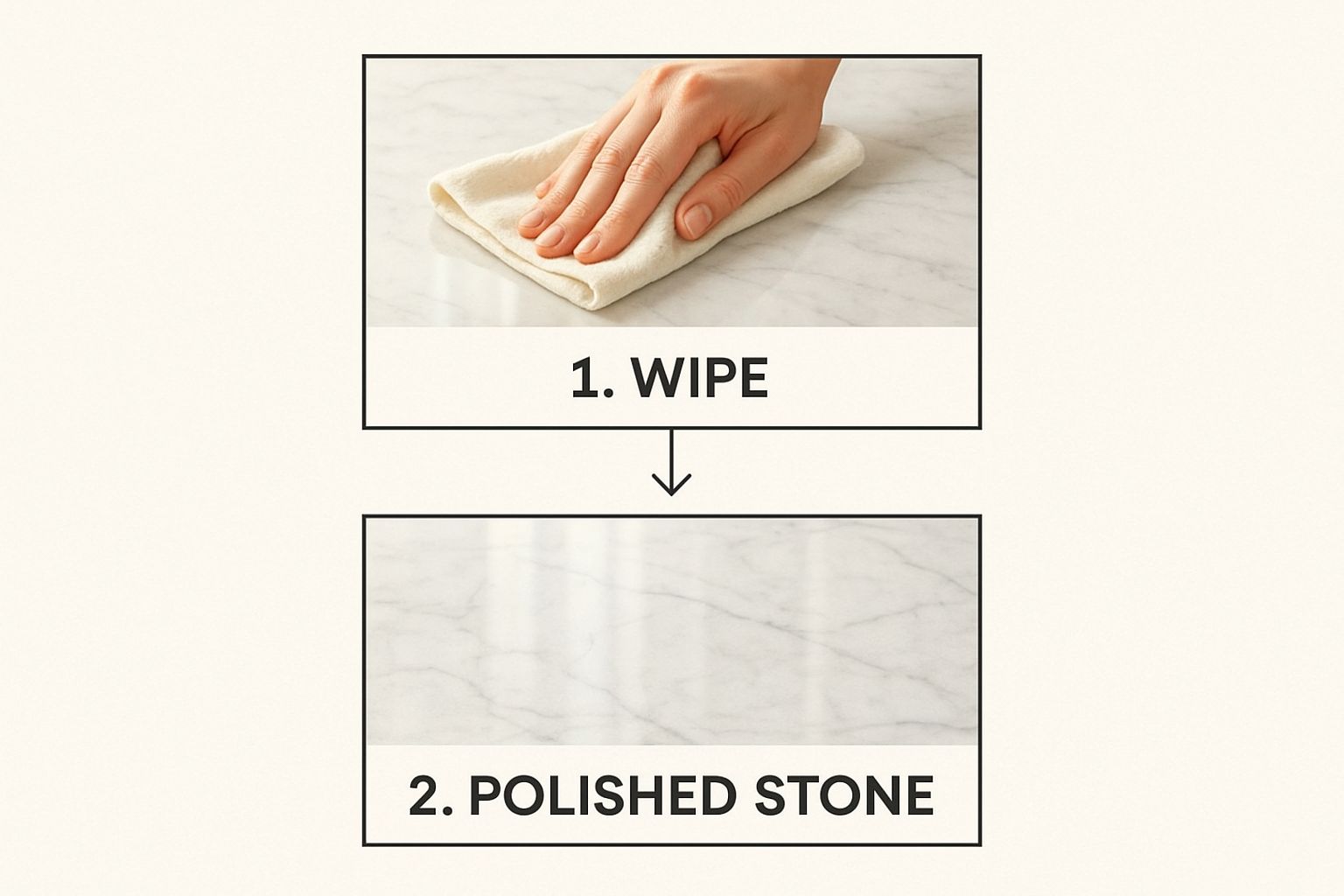Infographic about how to clean marble