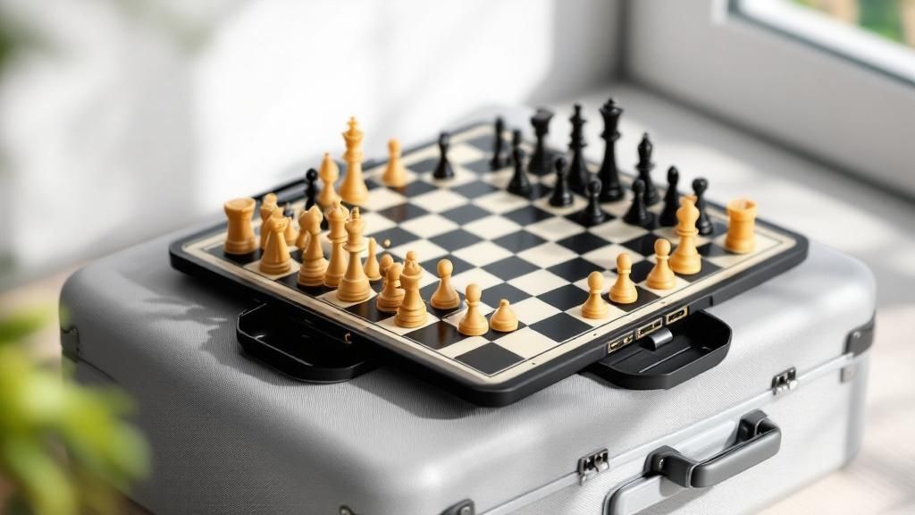 Magnetic Travel Chess Set with Folding Board
