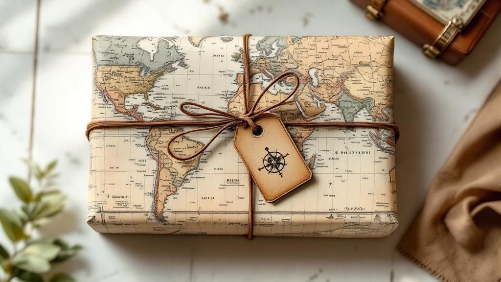 Vintage Map and Travel Theme Wrapping