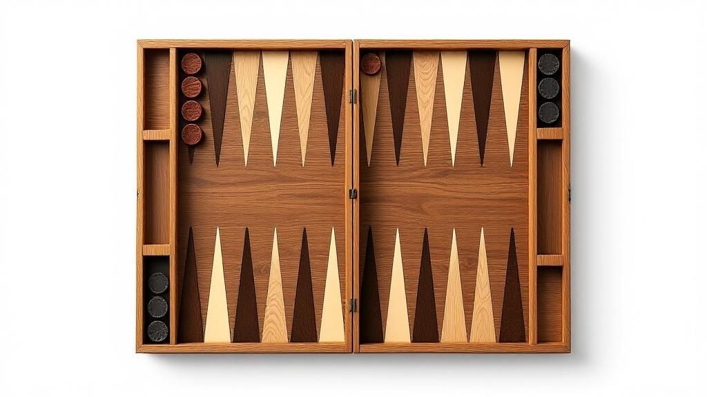 Image of wood backgammon set