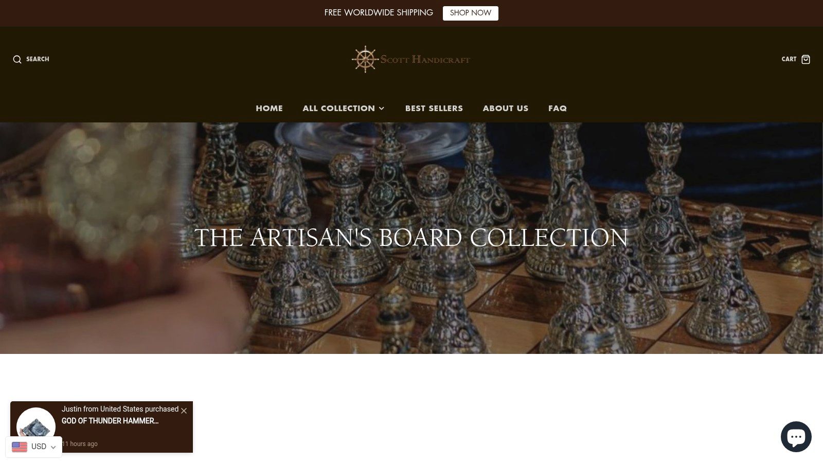 Scott Handicrafts 2-in-1 chess and backgammon board