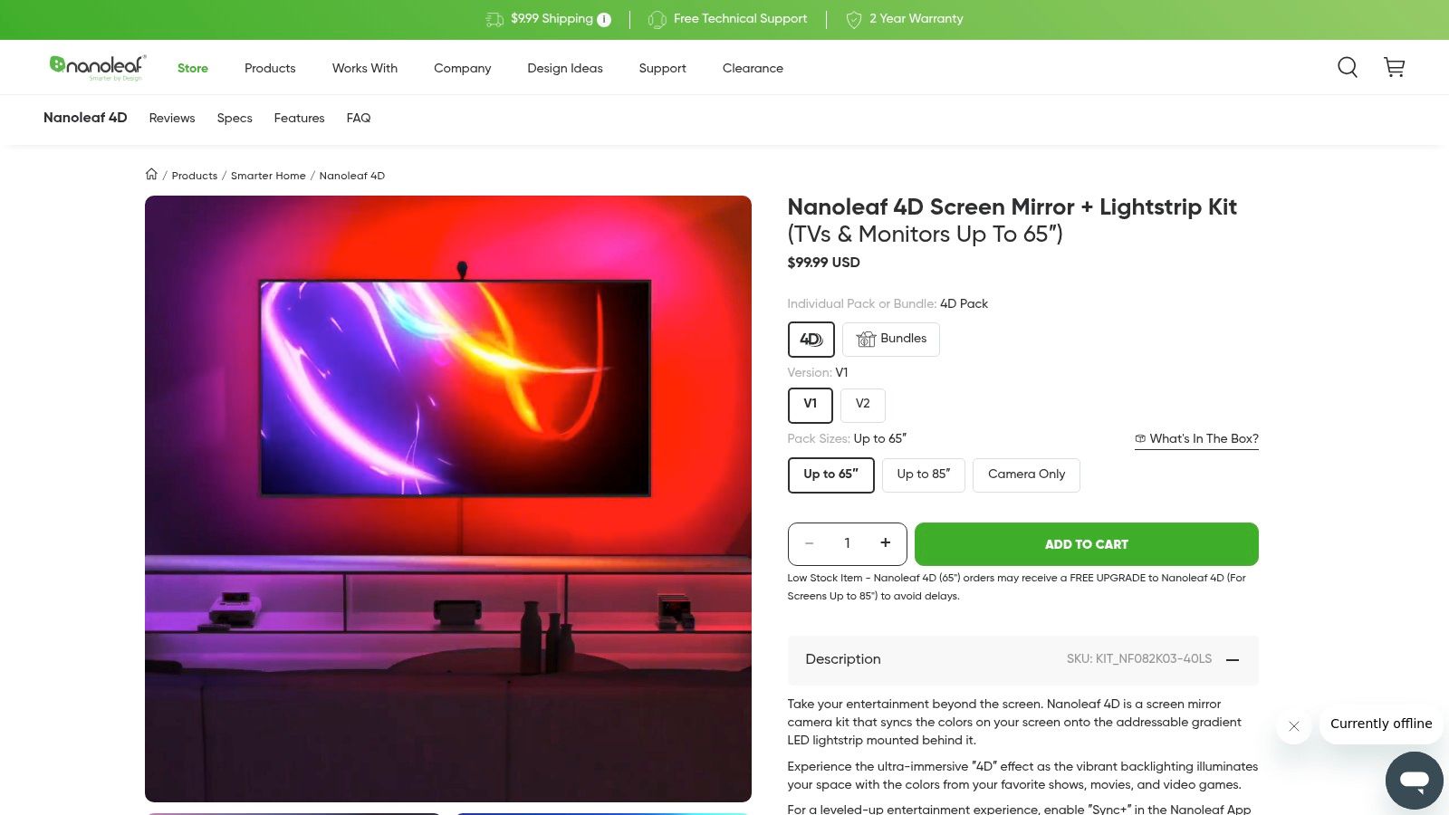 Nanoleaf 4D Screen Mirror Camera Kit