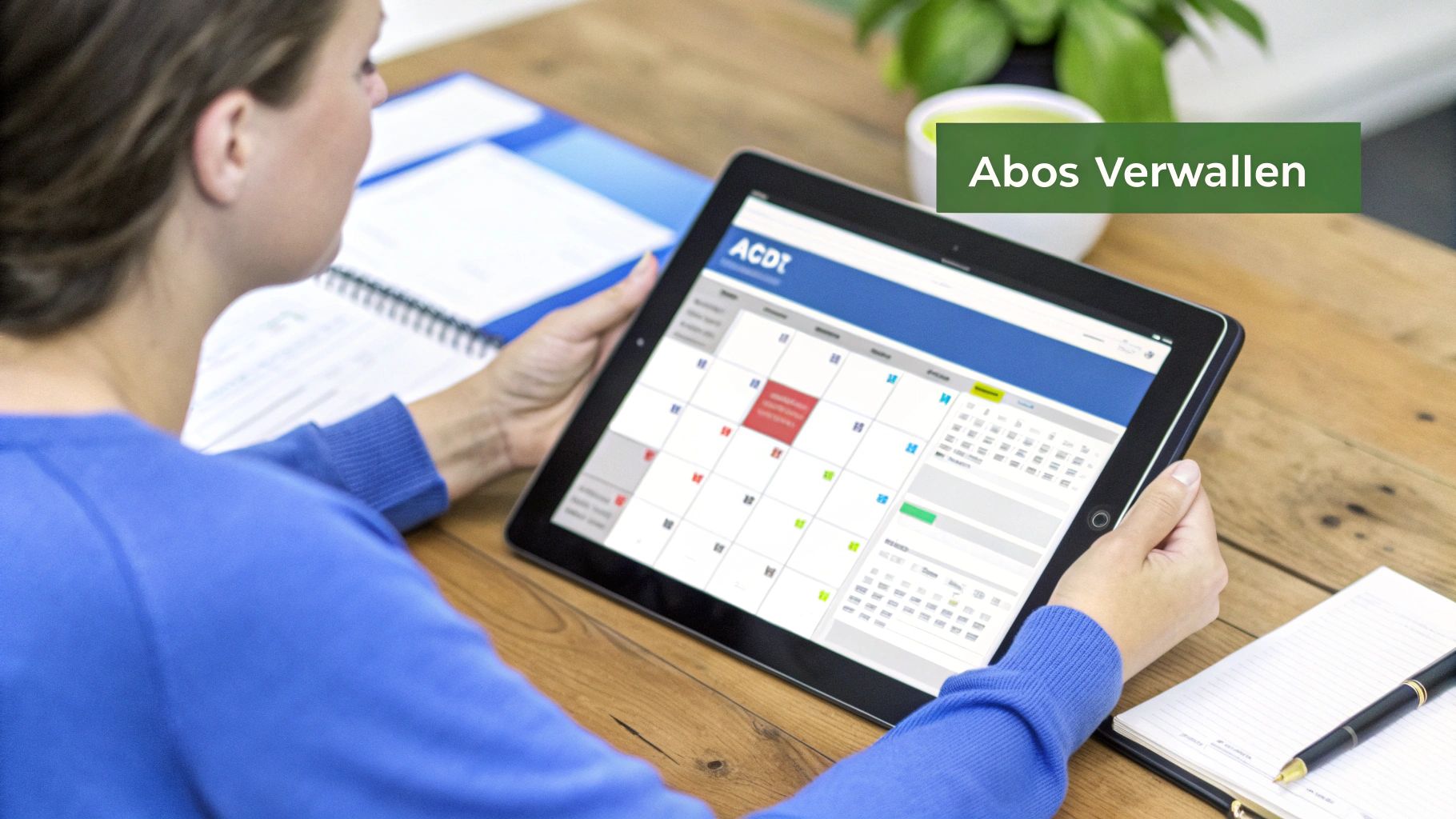 Eine Person verwaltet Abonnements auf einem Dashboard