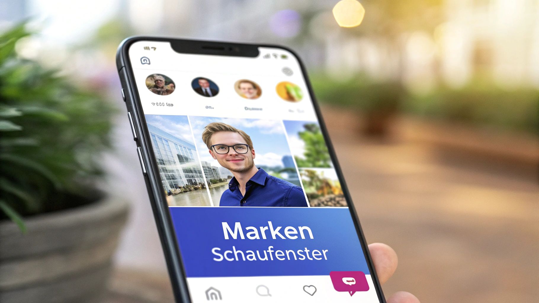 Eine Person plant die Struktur ihrer Instagram Story Highlights auf einem Tablet.