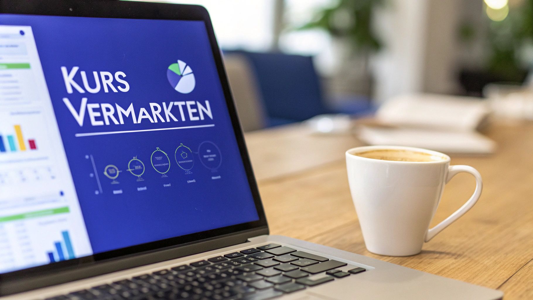 Eine Person plant eine Marketing-Strategie auf einem Tablet, umgeben von Notizen und einem Laptop.