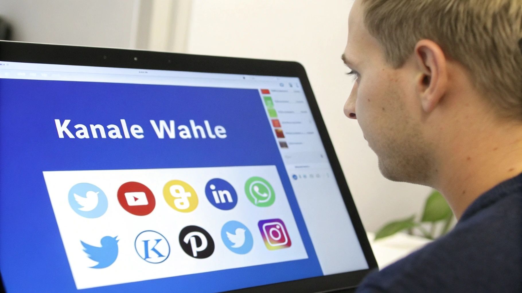 Social Media Icons von Facebook, Instagram, LinkedIn und TikTok auf einem Smartphone-Display