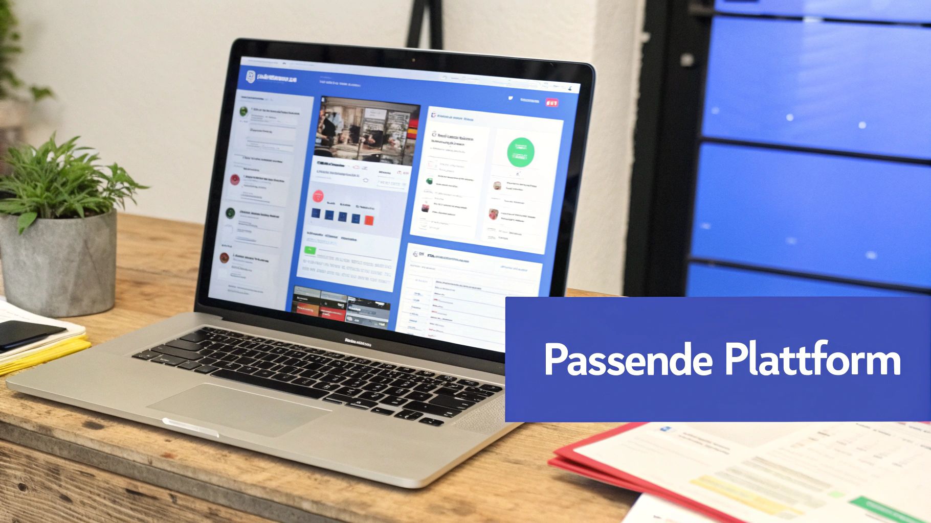Verschiedene Bildschirme zeigen Online-Shop-Oberflächen