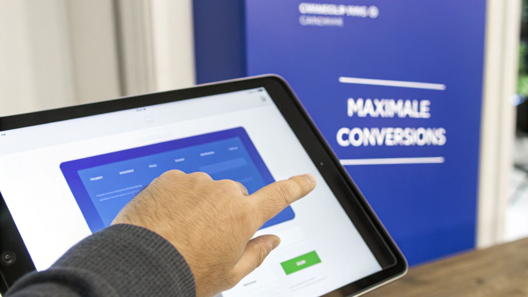 Ein modernes und klares Layout einer Freebie Landing Page auf einem Laptop-Bildschirm.