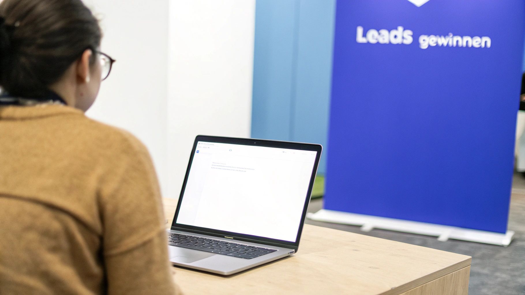 Eine Person plant an einer Tafel die Struktur einer Landing Page für digitale Produkte.