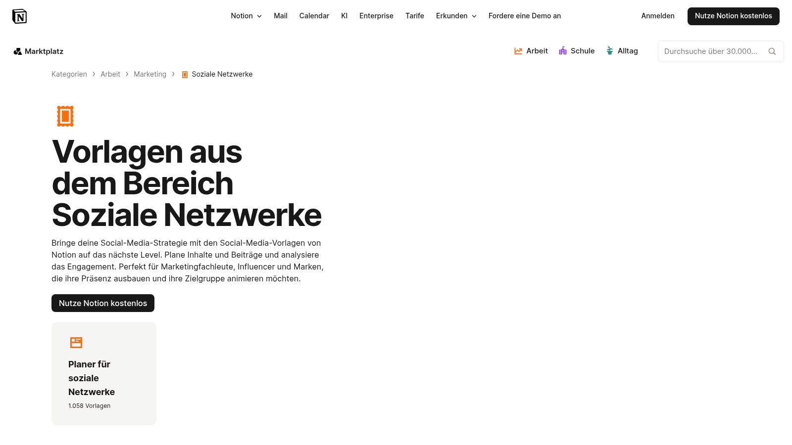 Notion Template Gallery