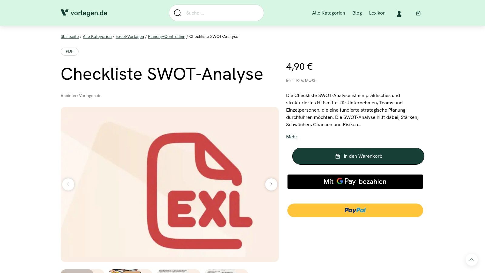 Vorlagen.de – professionelle (teils kostenpflichtige) Excel‑Checklisten