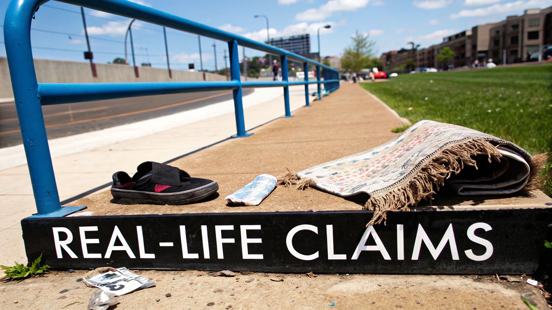A dark and moody image of a staircase with a single light source, highlighting potential hazards in a rental property.