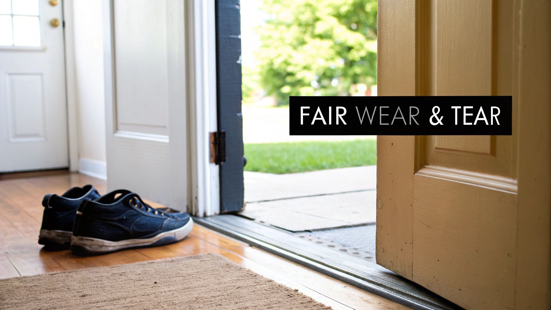 A clean, modern living room interior, representing a well-maintained rental property.