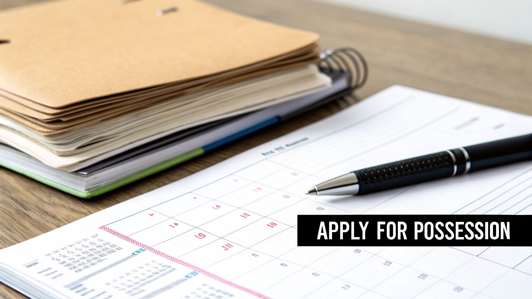 A set of keys on a wooden table with a gavel nearby, symbolising the legal process of property possession.