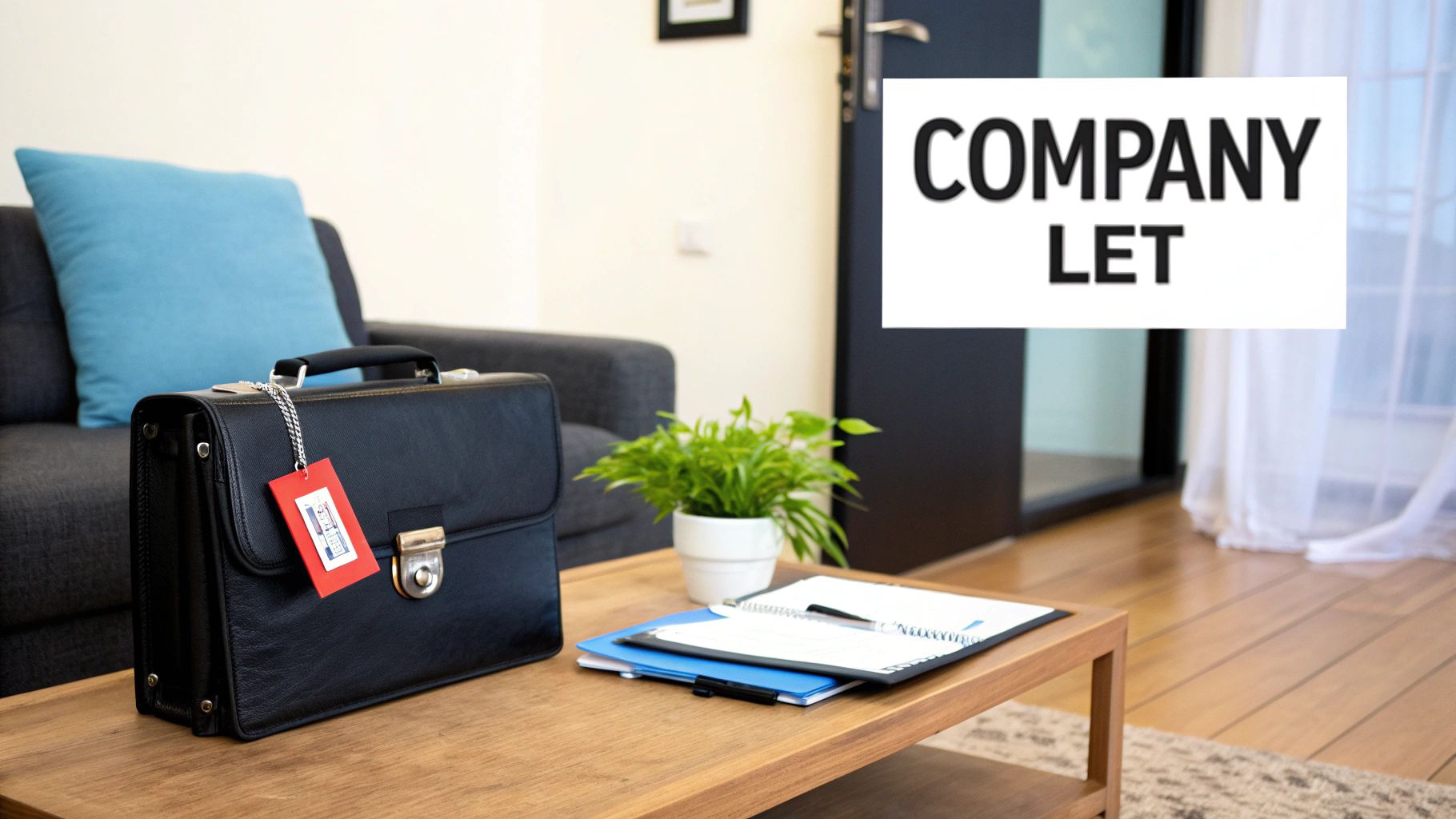 A modern apartment building, representing a property available for a company let.