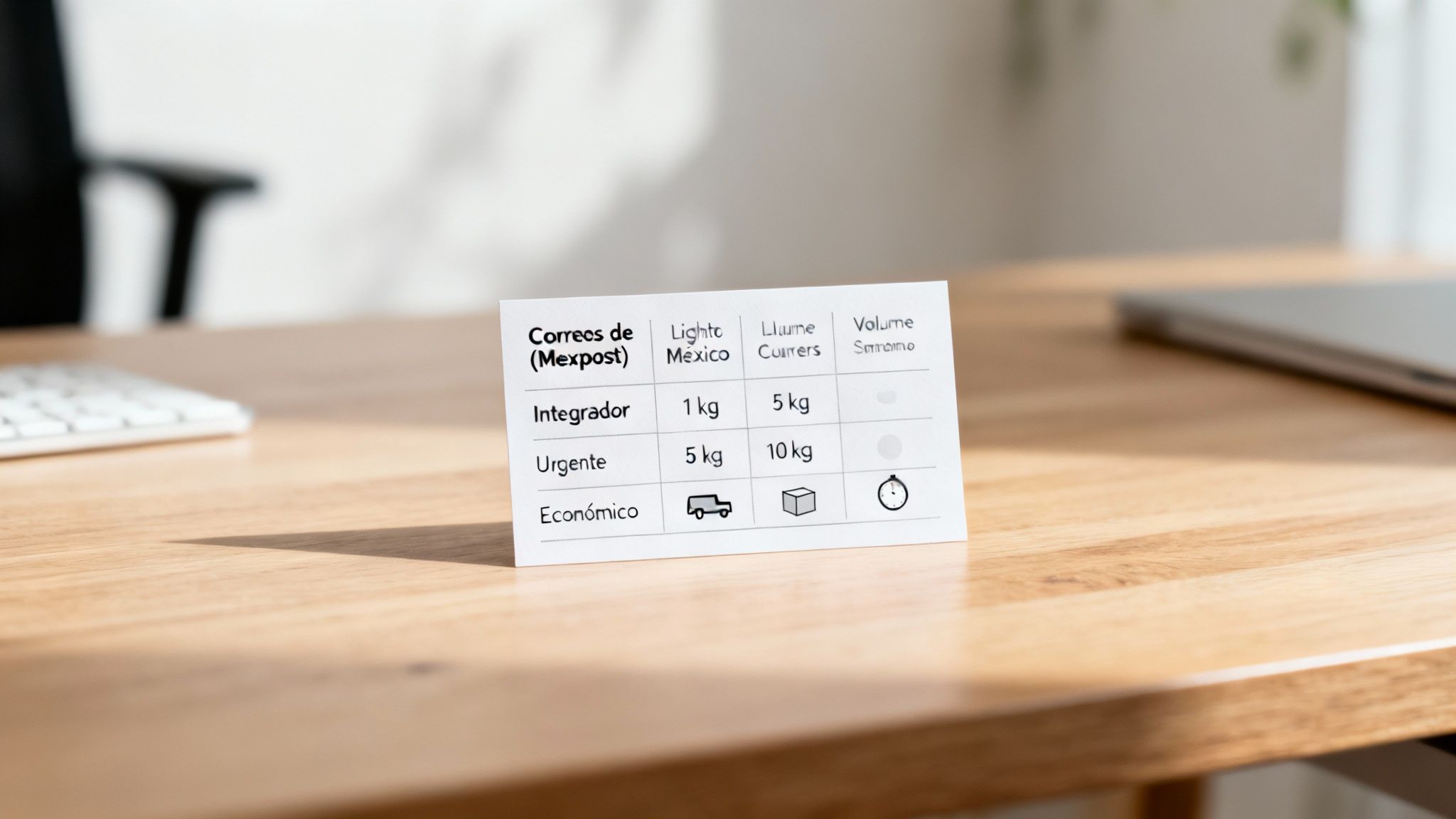 Comparativa de paquetería económica