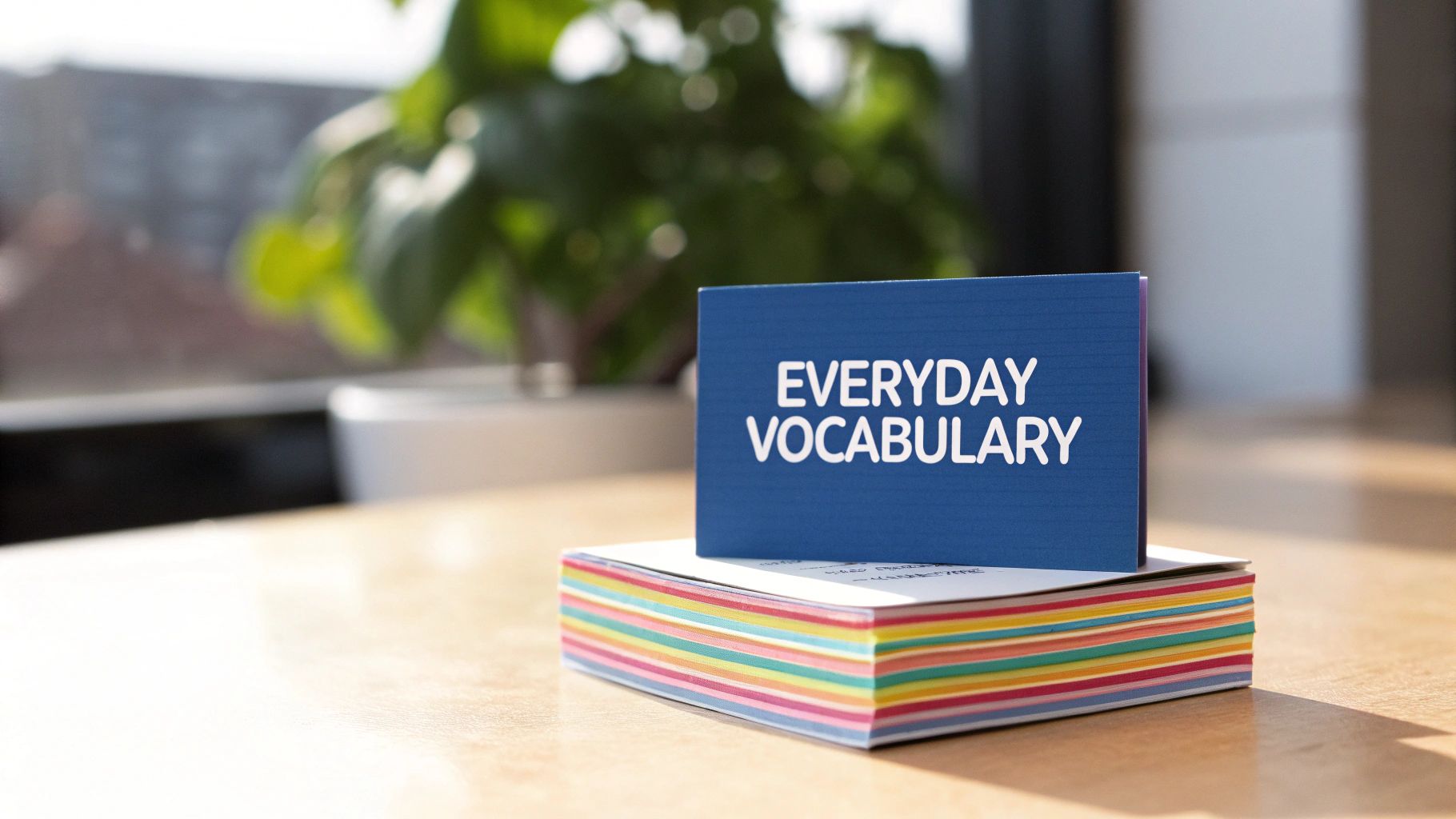 A person using a flashcard app on their phone to learn Korean vocabulary.