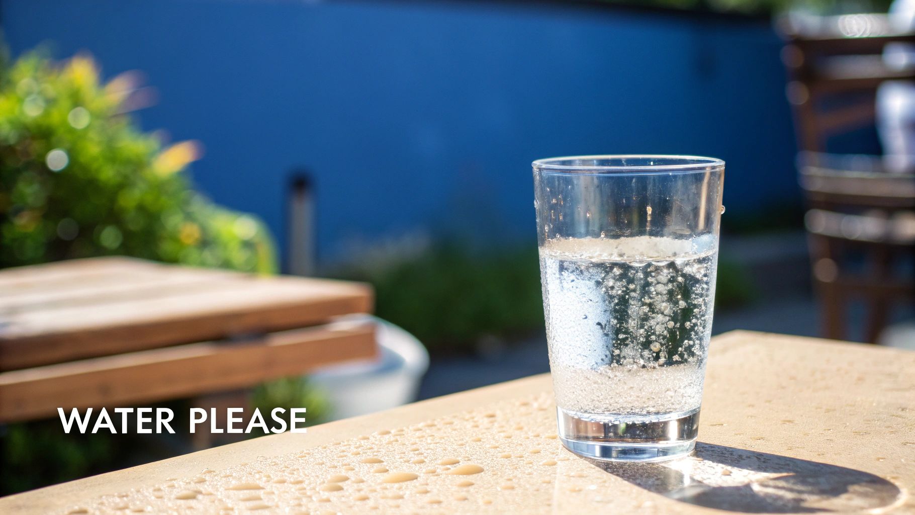 A glass of water being poured, representing the essential Korean word 물 (Mul).