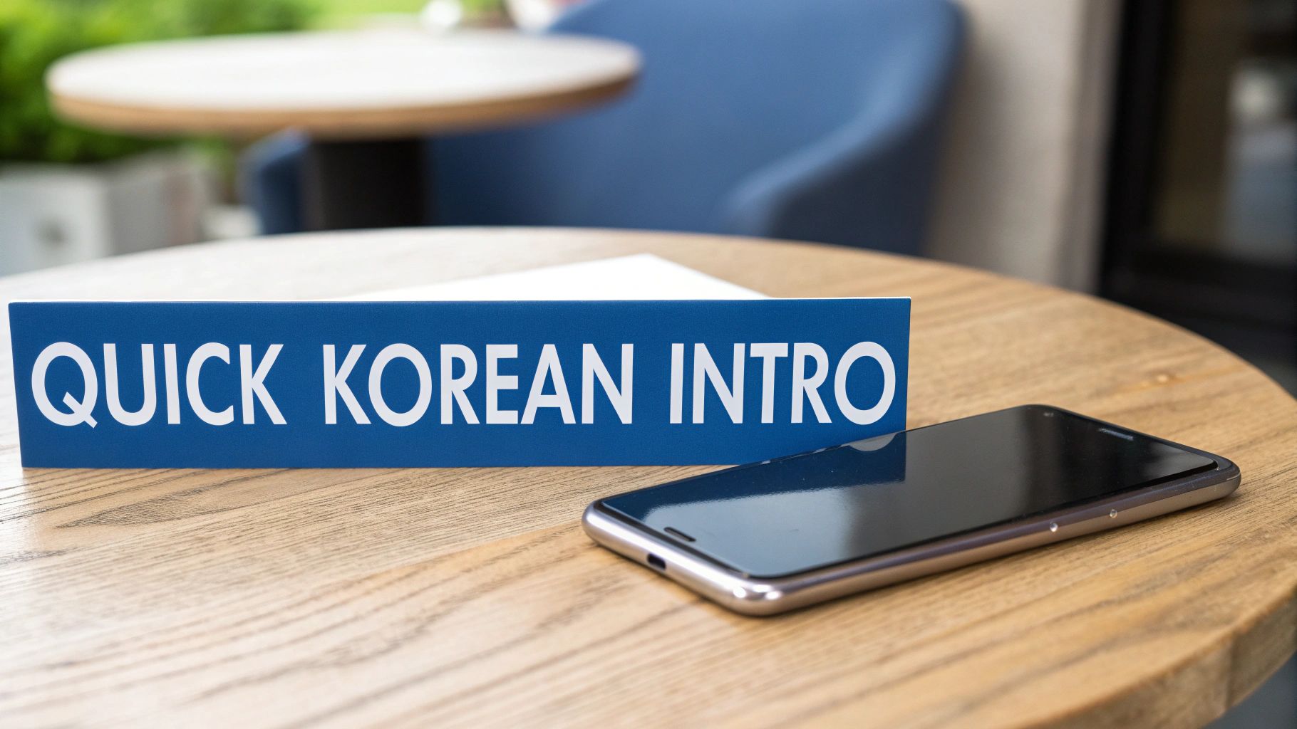 A person practicing Korean phrases in a notebook with a laptop in the background, suggesting language learning.