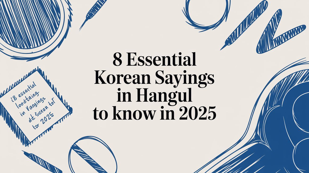 8 Essential Korean Sayings in Hangul to Know in 2025