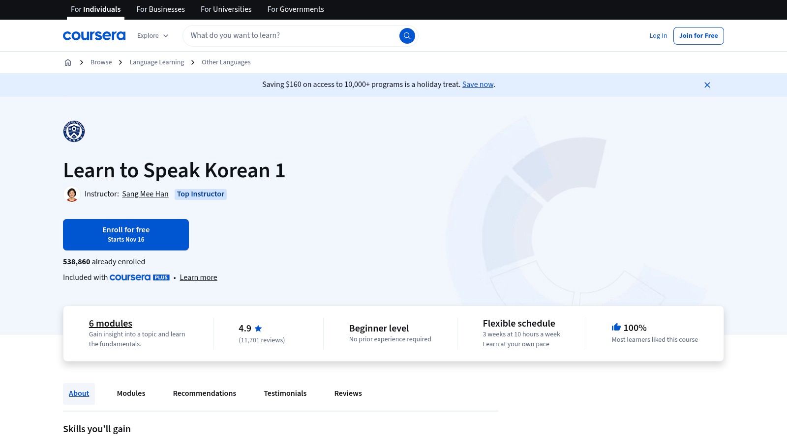Coursera – Yonsei University 'First Step Korean'