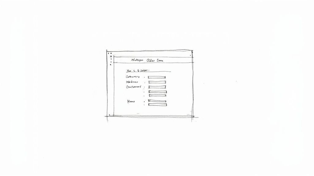 Modern online order form on a laptop