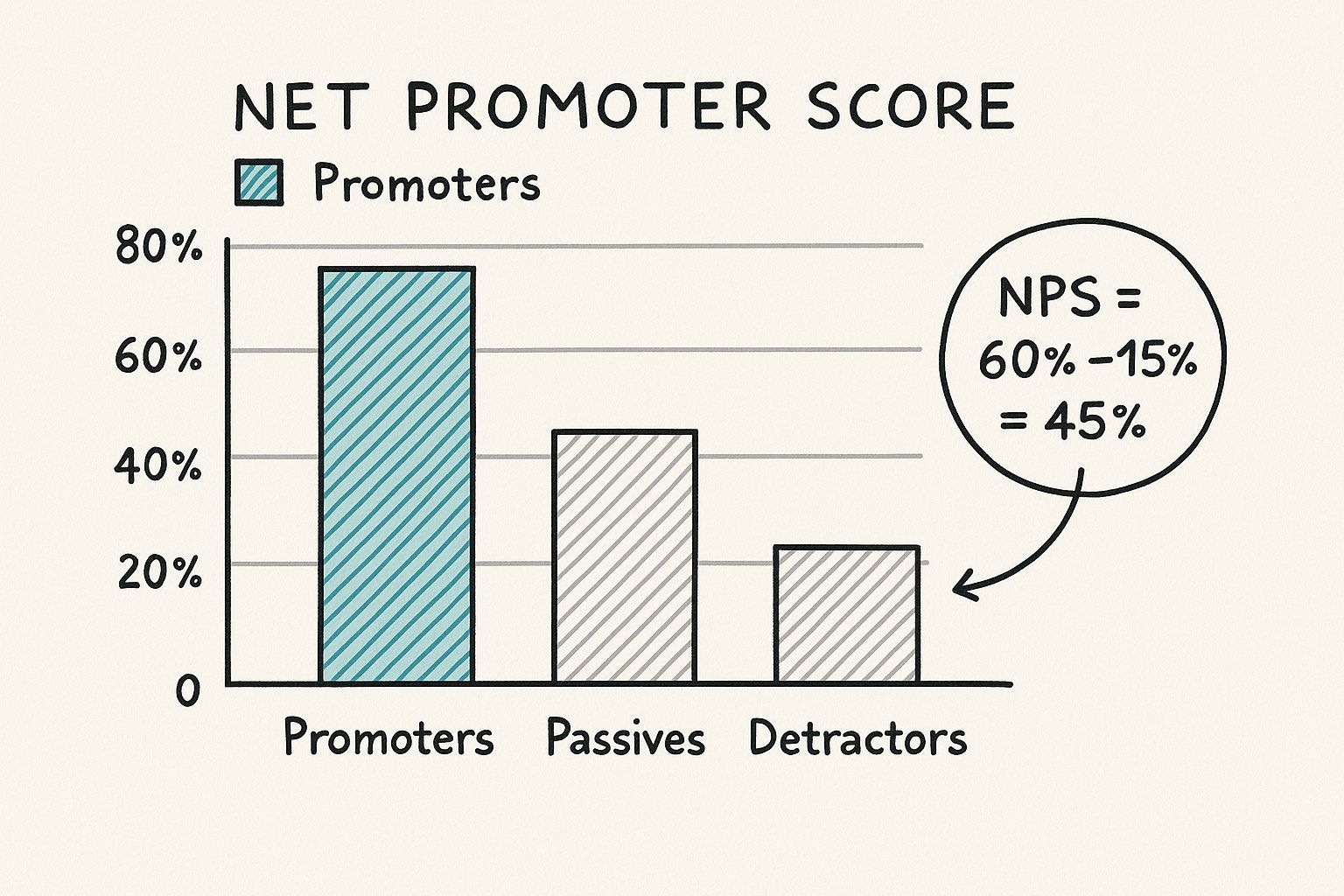 Infographic showing key data about Net Promoter Score (NPS)