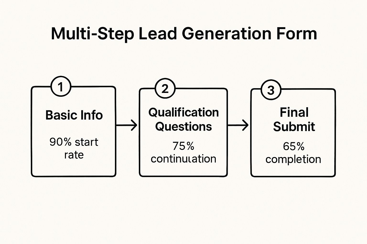 Infographic showing key data about Multi-Step Lead Generation Form