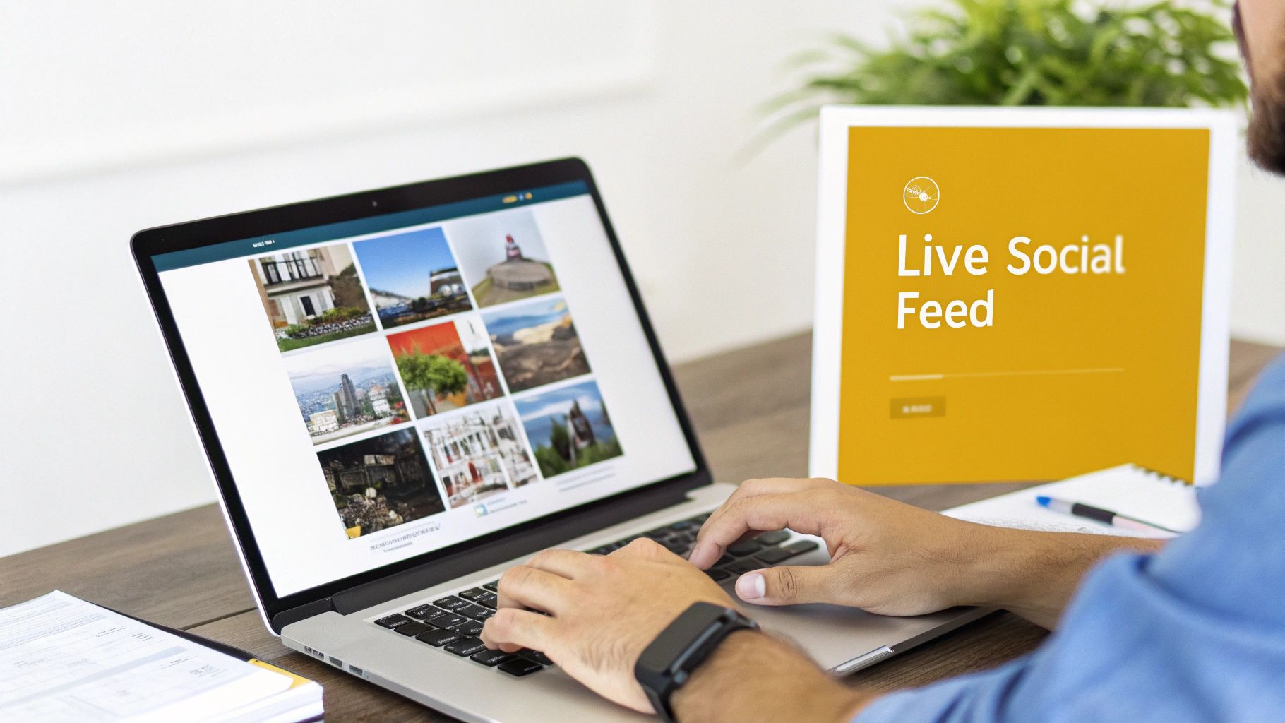 A collage of Instagram posts and Reels displayed on a website to show an embedded feed.