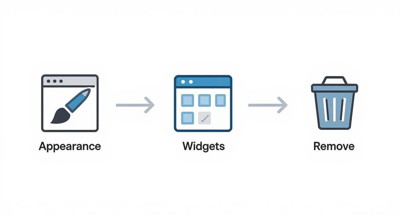 Infographic about how to delete widgets